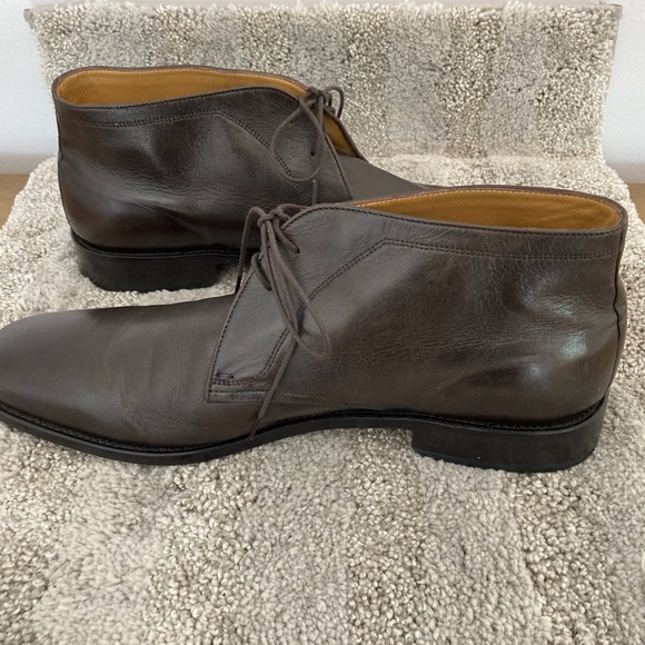 Tasso Elba Brown All Leather Lace Up Chukka Boot - Picture 7 of 12